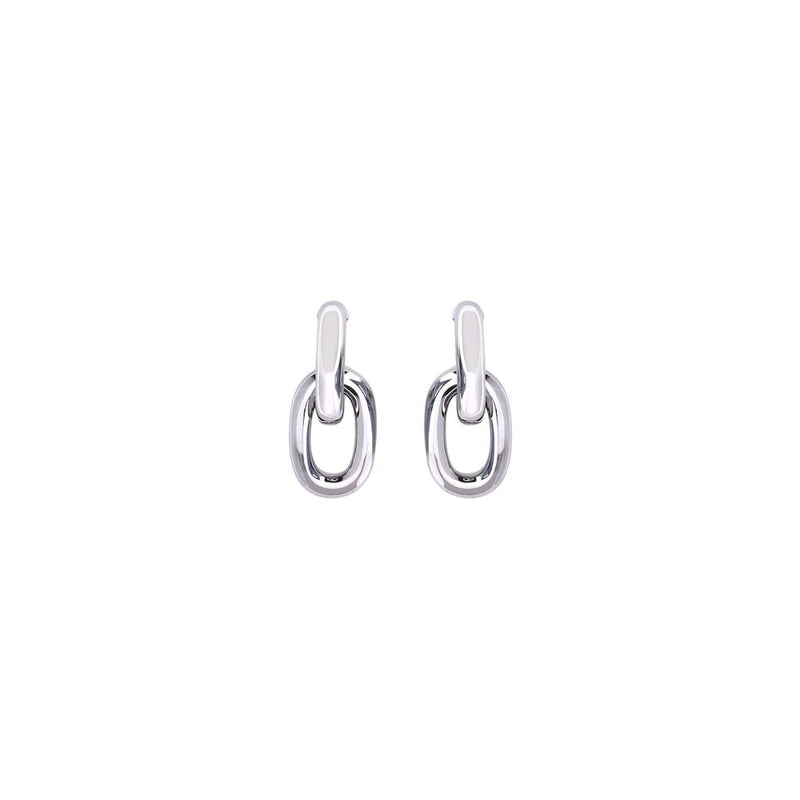 Rabanne Double XL Link Silver Resin Earrings