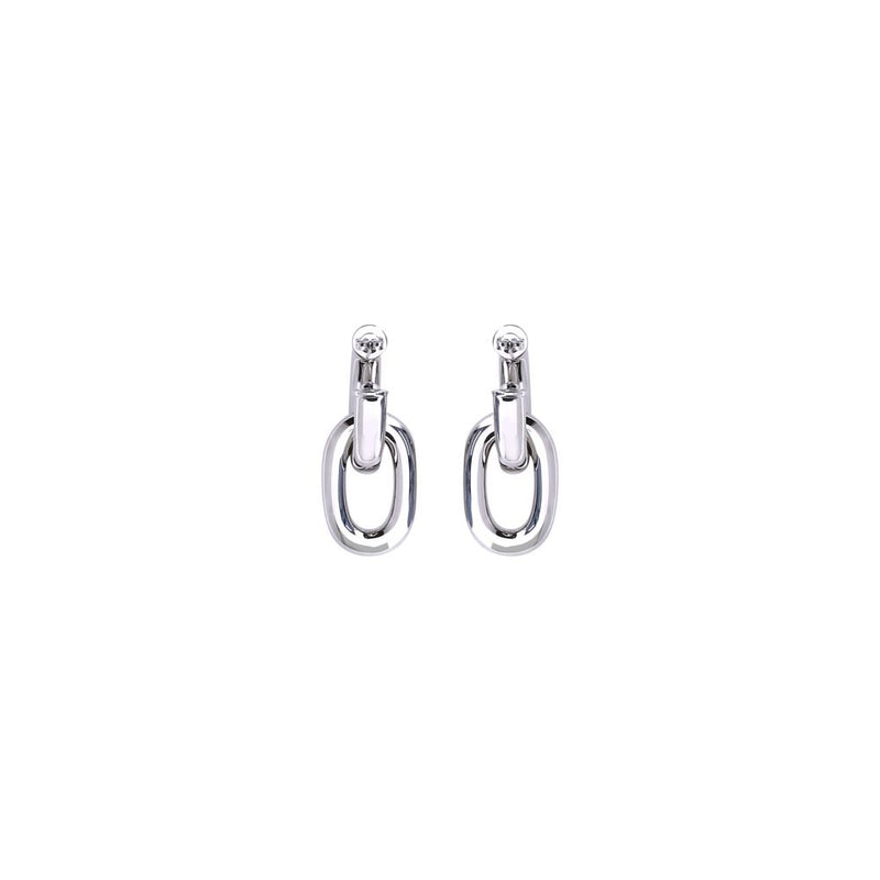 Rabanne Double XL Link Silver Resin Earrings