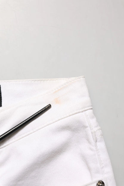 Dolce & Gabbana White Cotton Skinny Mid Waist Denim Jeans