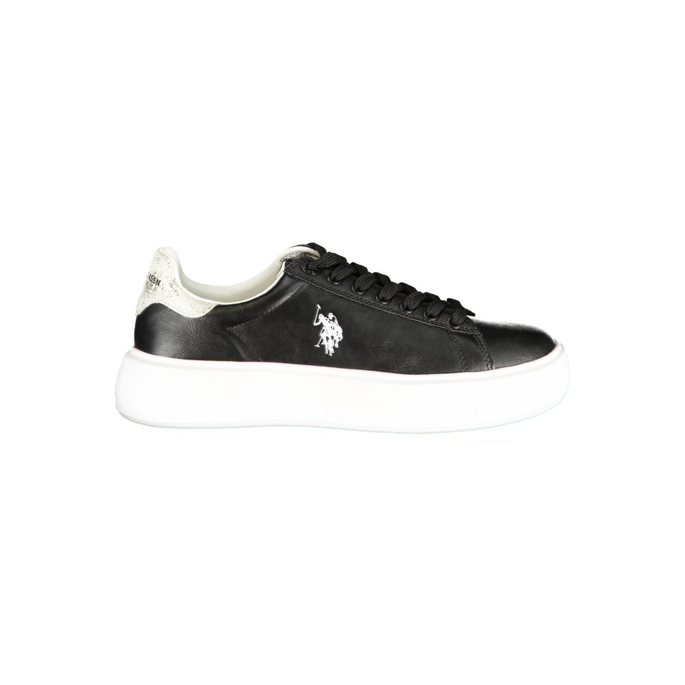 U.S. POLO ASSN. Black Women's Sneaker with Silver Details