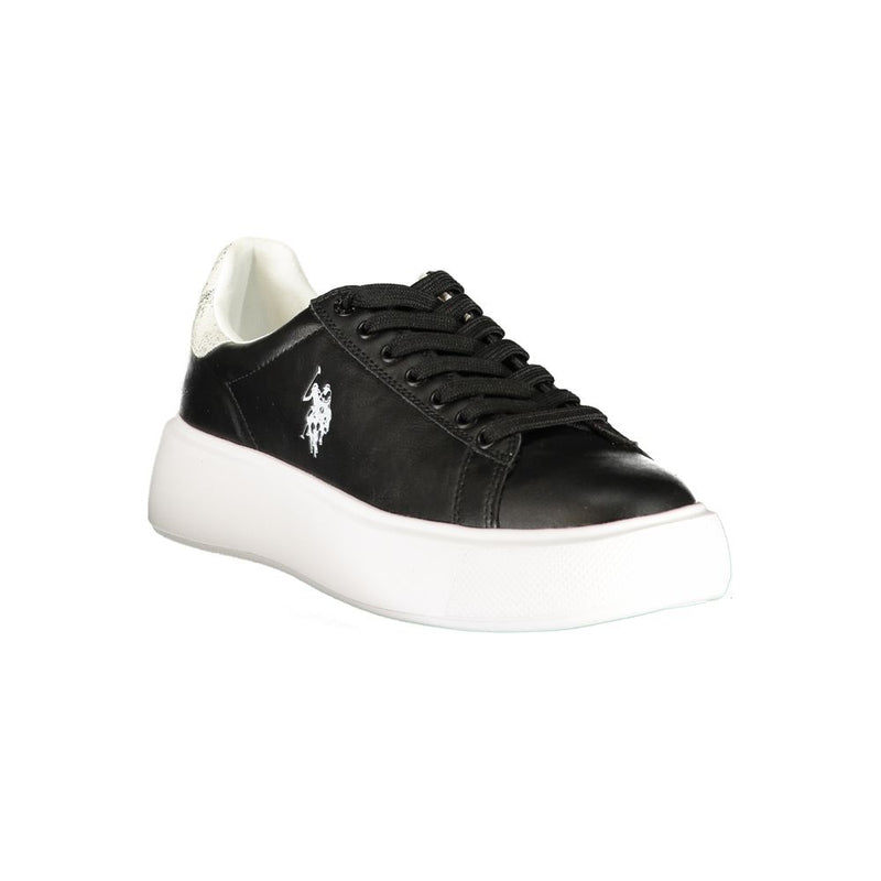 U.S. POLO ASSN. Black Women's Sneaker with Silver Details