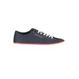 Tommy Hilfiger Blue Polyester Men's Sneaker with Burgundy Details