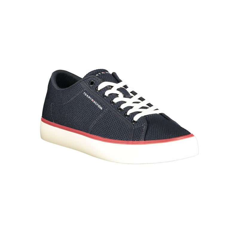 Tommy Hilfiger Blue Polyester Men's Sneaker with Burgundy Details