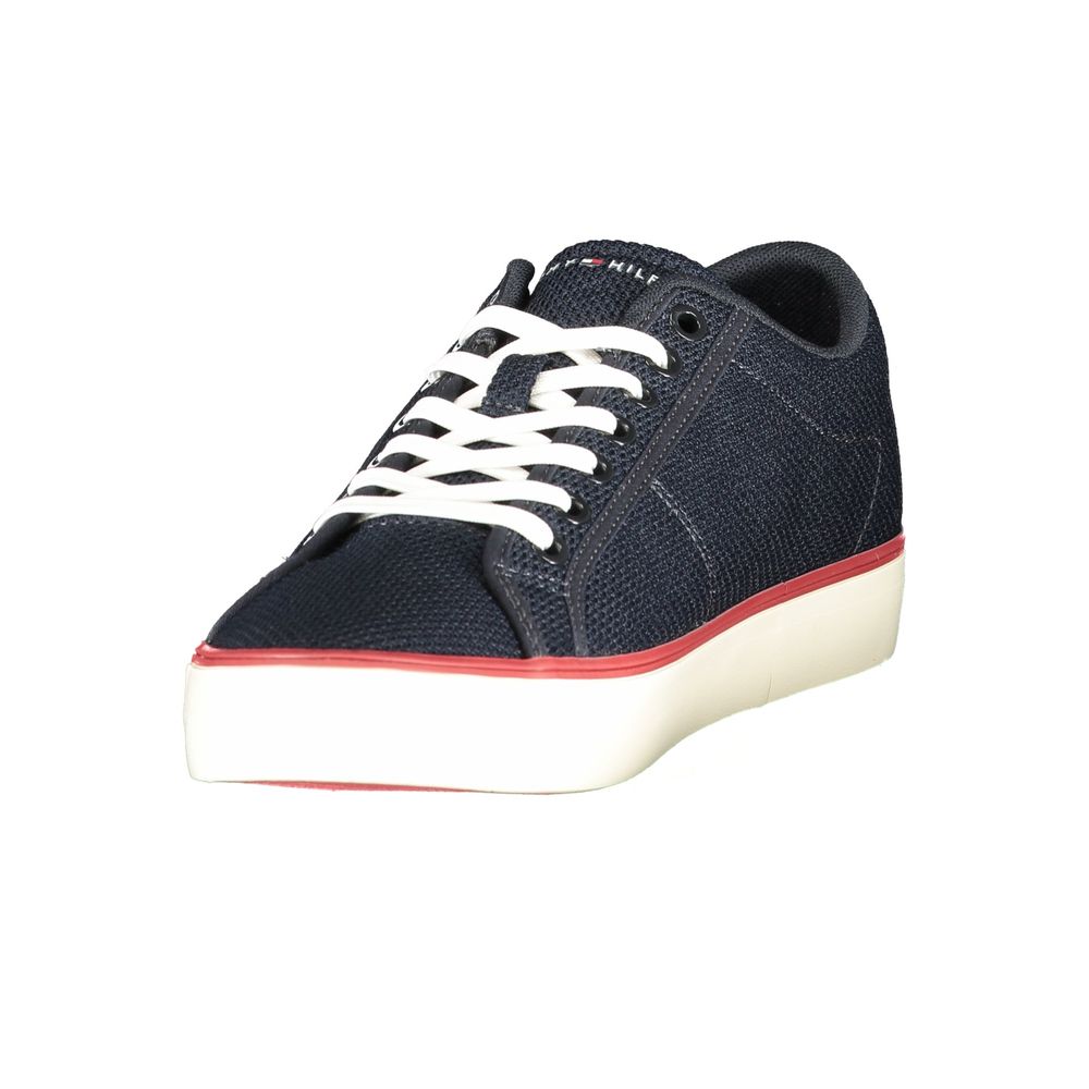 Tommy Hilfiger Blue Polyester Men's Sneaker with Burgundy Details