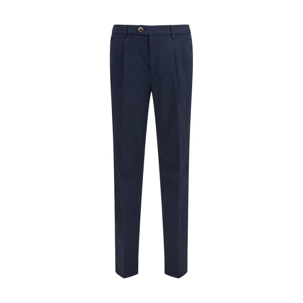 Brunello Cucinelli Black Cotton Chino Pants for Men