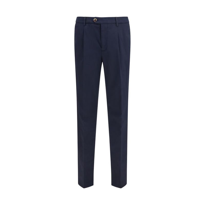 Brunello Cucinelli Black Cotton Chino Pants for Men