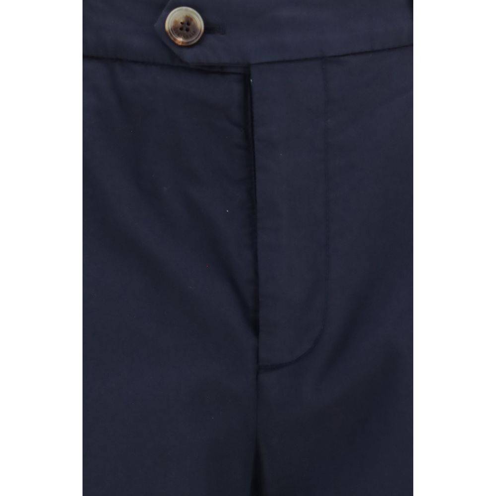 Brunello Cucinelli Black Cotton Chino Pants for Men