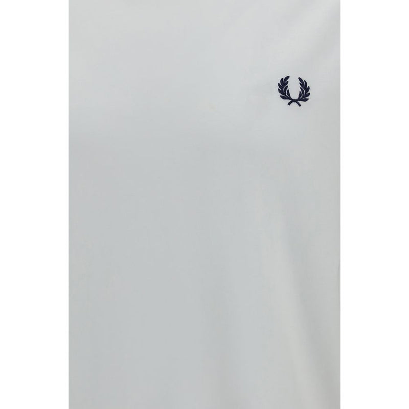 Fred Perry White Cotton Ringer T-Shirt for Men