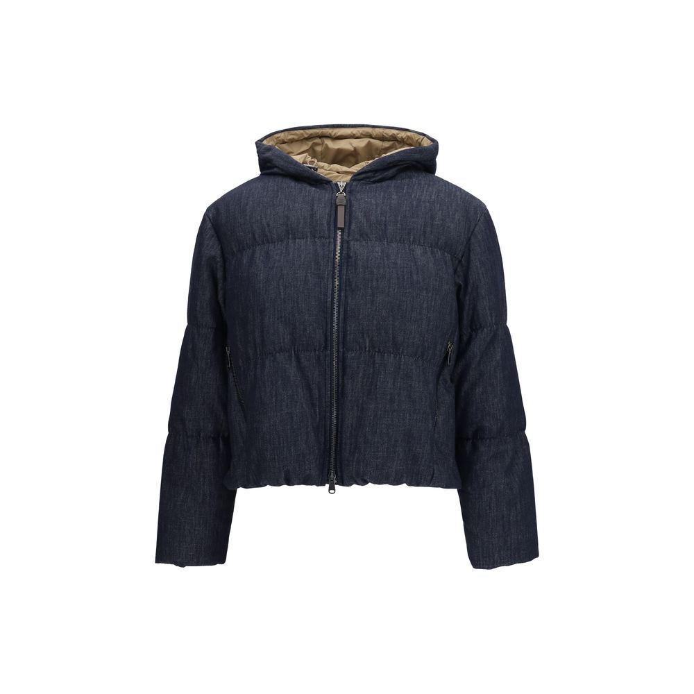 Brunello Cucinelli Blue Cotton Shell Jacket - Elegant & Comfortable
