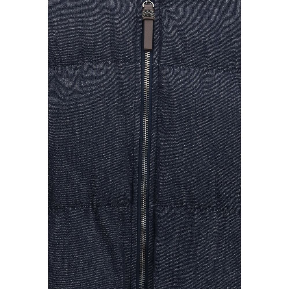 Brunello Cucinelli Blue Cotton Shell Jacket - Elegant & Comfortable