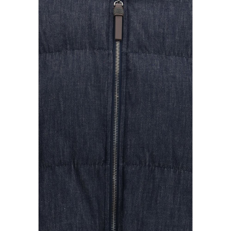 Brunello Cucinelli Blue Cotton Shell Jacket - Elegant & Comfortable