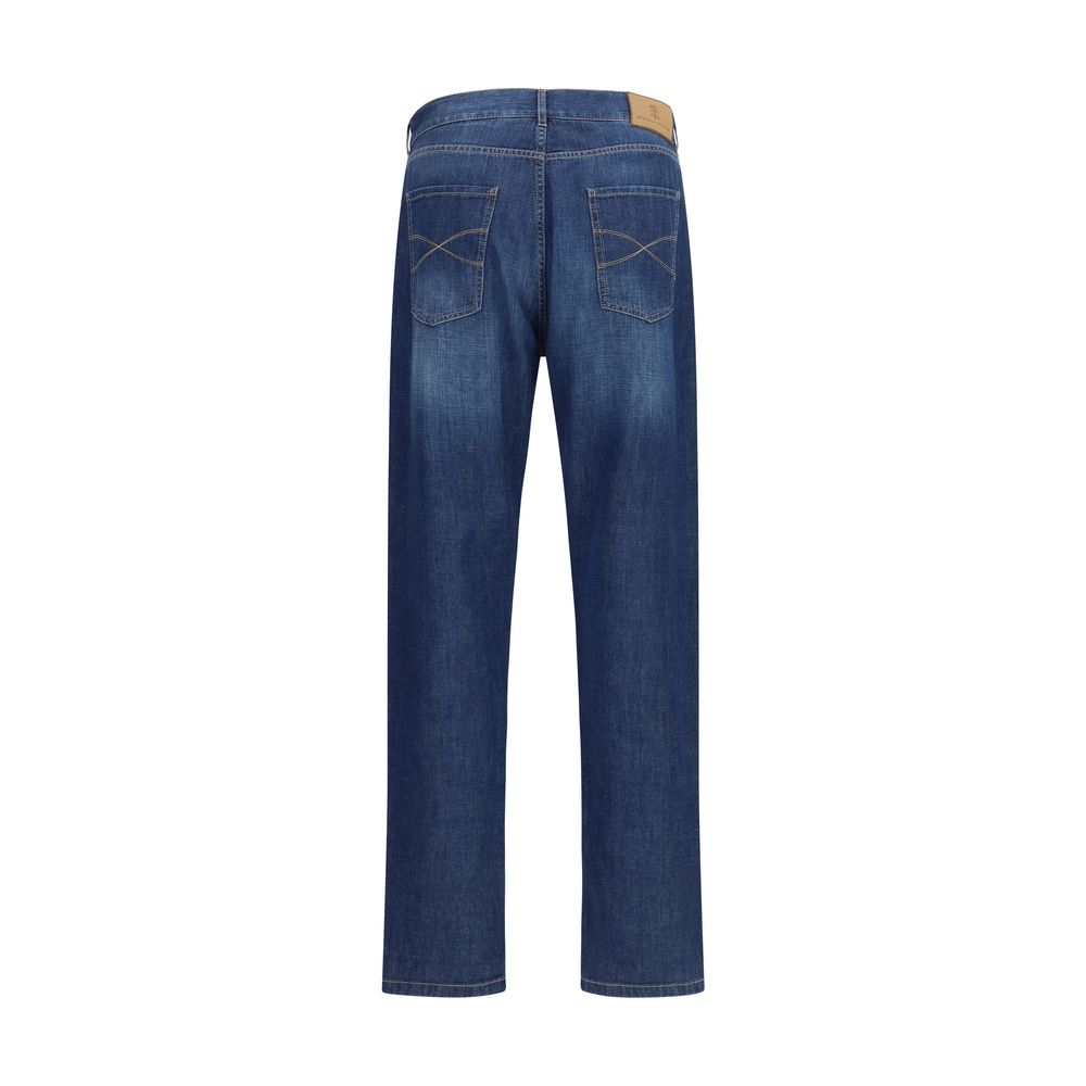 Brunello Cucinelli Blue Cotton Jeans Denim for Men