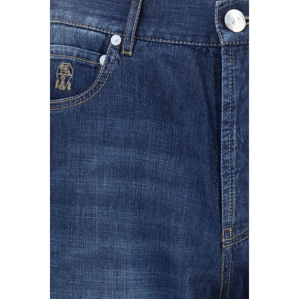 Brunello Cucinelli Blue Cotton Jeans Denim for Men