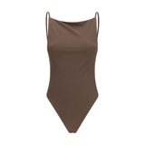Maillot de bain une pièce en polyamide marron Jacquemus