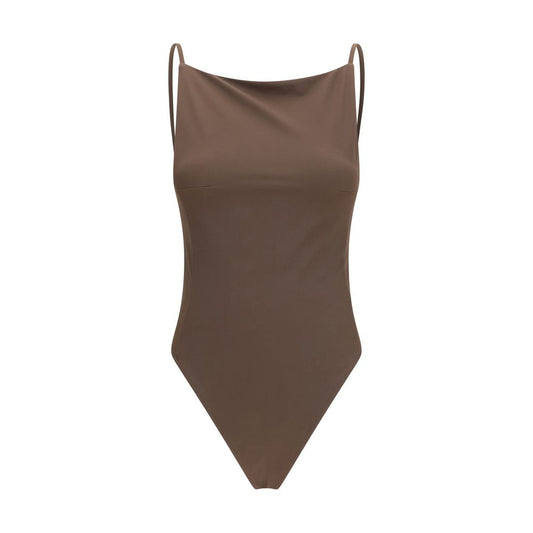 Maillot de bain une pièce en polyamide marron Jacquemus