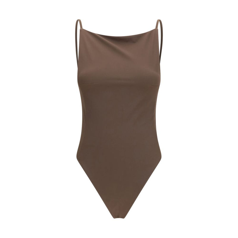 Maillot de bain une pièce en polyamide marron Jacquemus