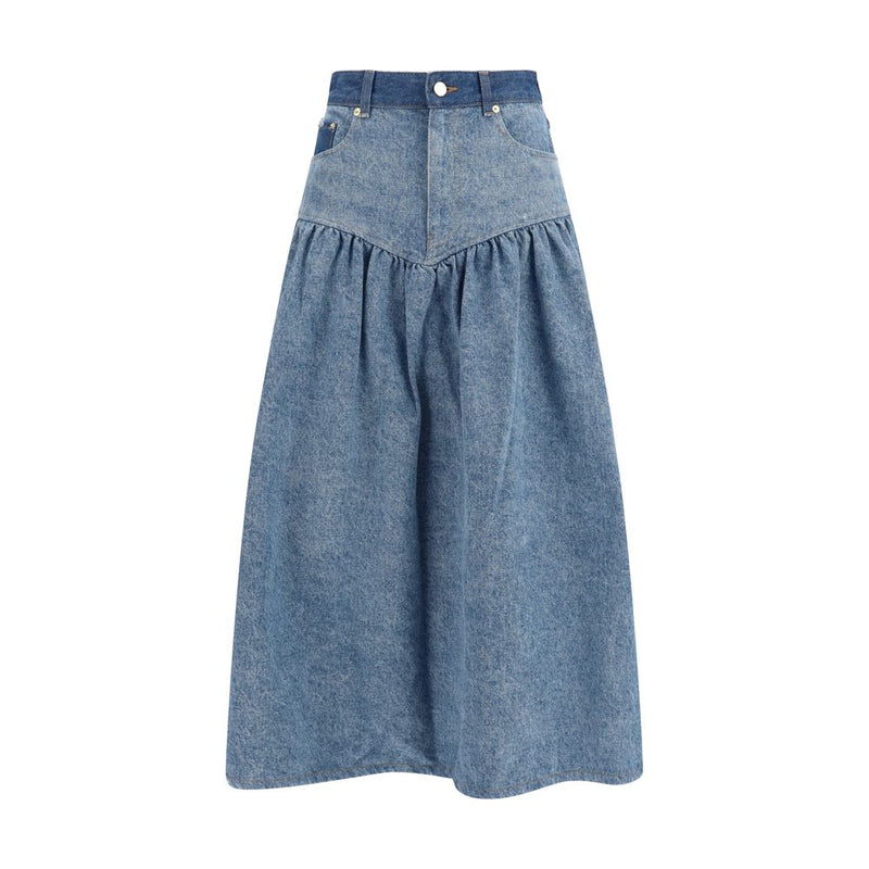 Jupe en jean bleu Ganni