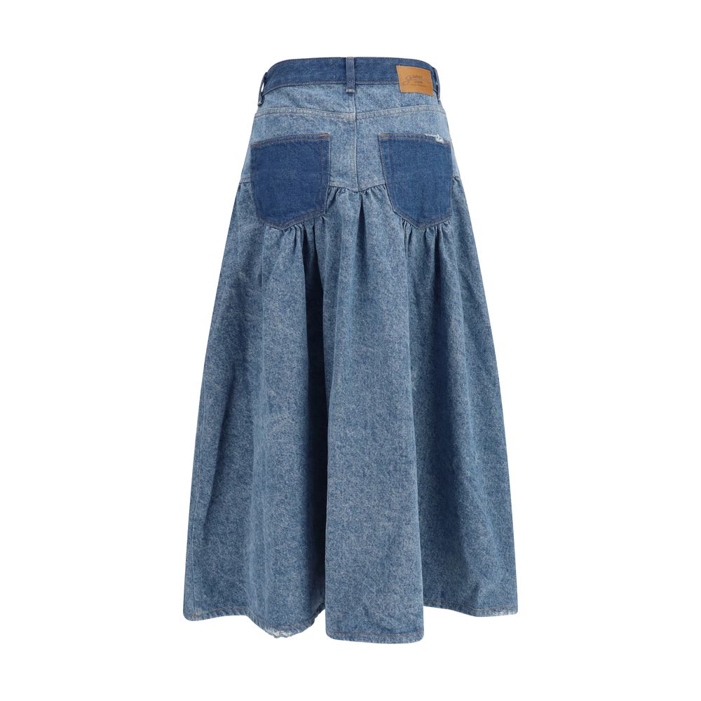 Jupe en jean bleu Ganni