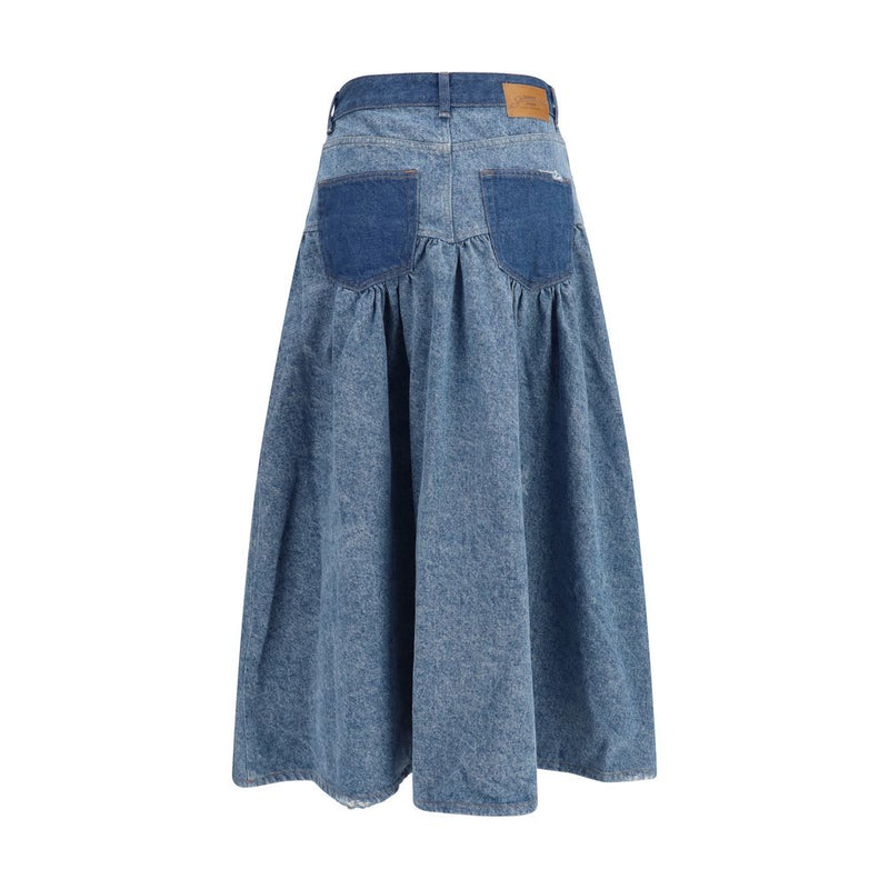 Jupe en jean bleu Ganni