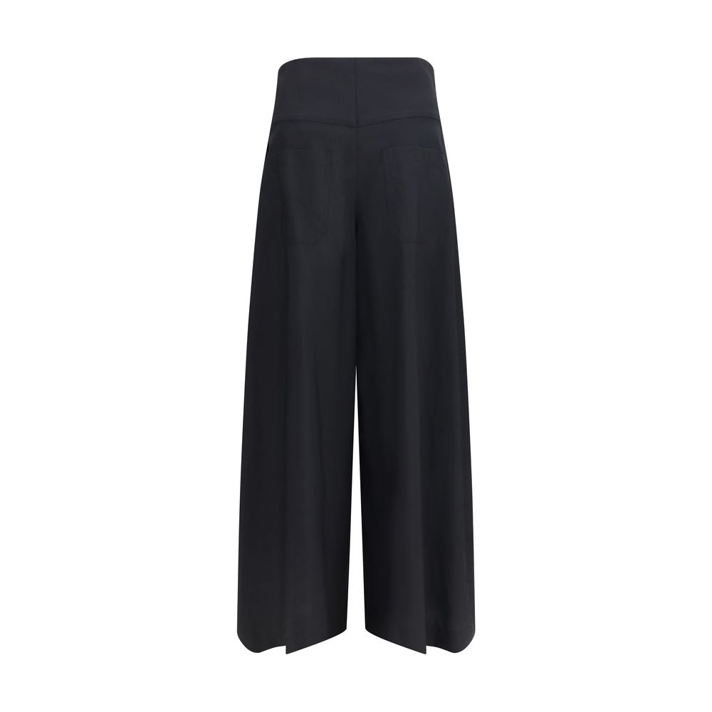 Brunello Cucinelli Black Cotton Casual Pants for Women