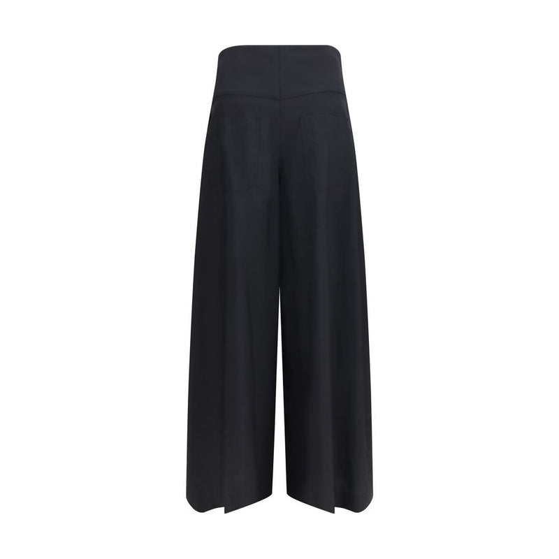 Brunello Cucinelli Black Cotton Casual Pants for Women