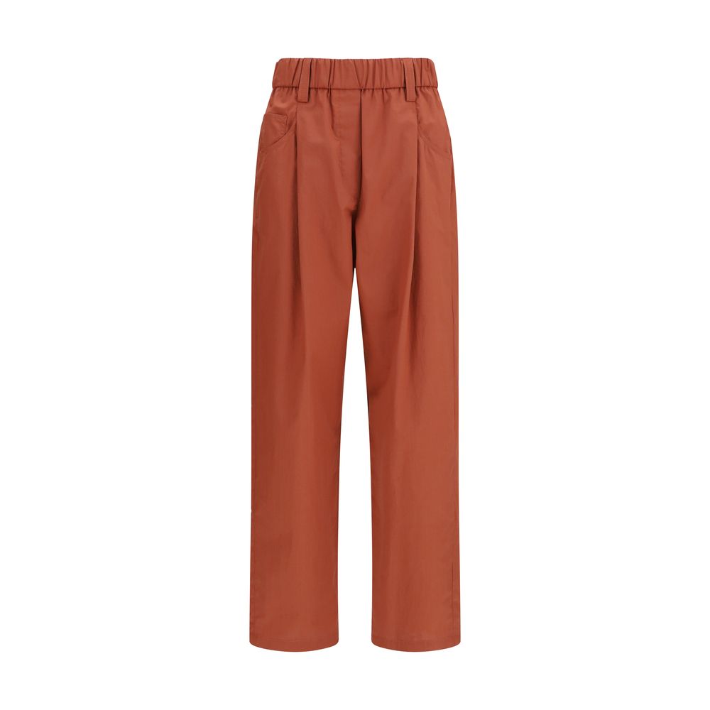 Brunello Cucinelli Orange Cotton Casual Pants for Women
