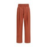 Brunello Cucinelli Orange Cotton Casual Pants for Women