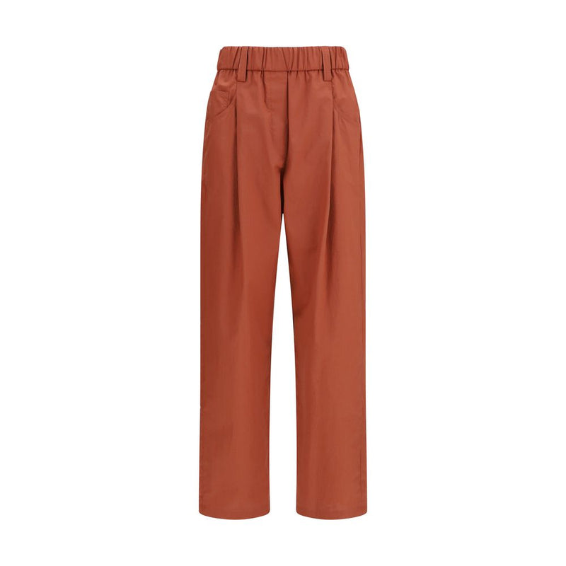 Brunello Cucinelli Orange Cotton Casual Pants for Women