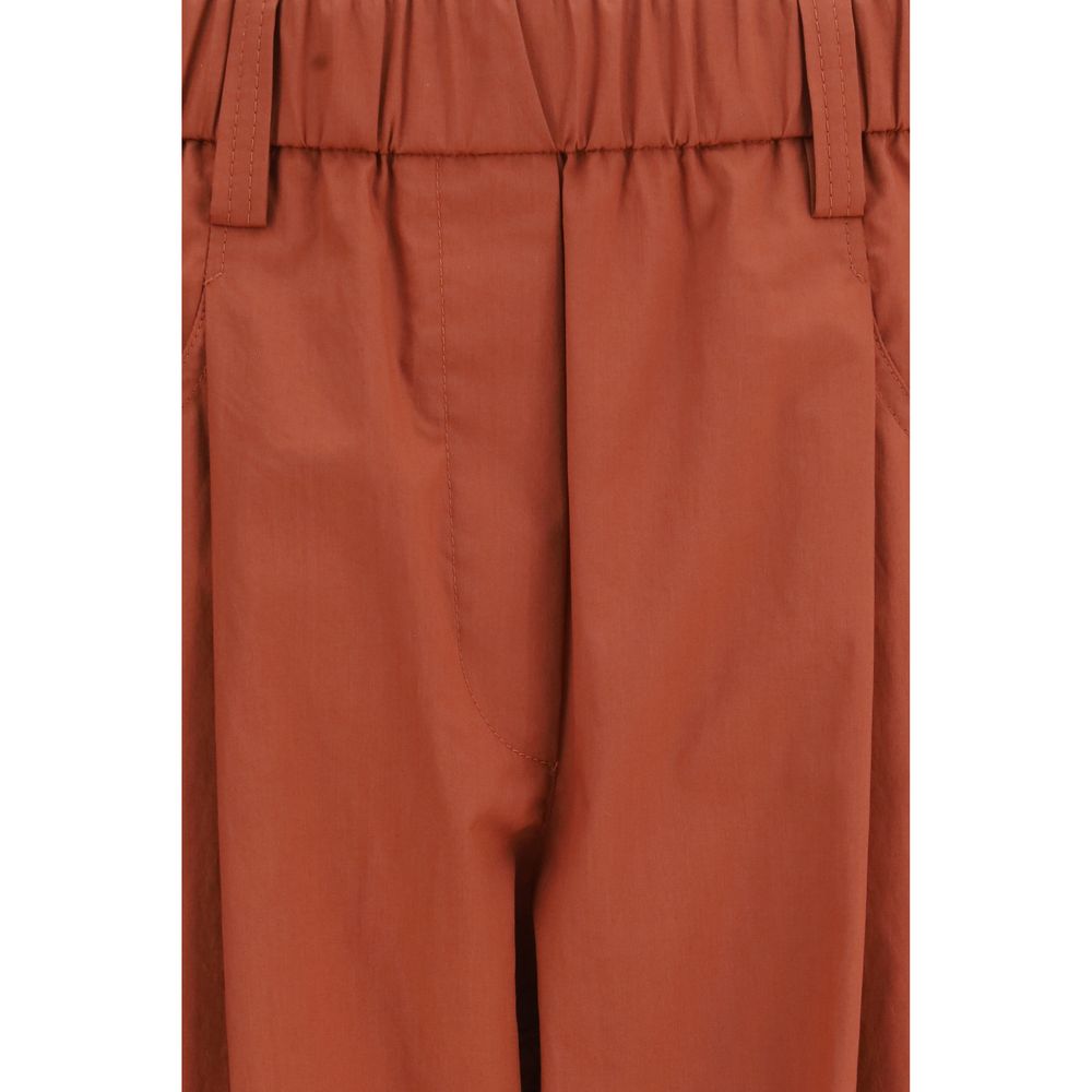 Brunello Cucinelli Orange Cotton Casual Pants for Women