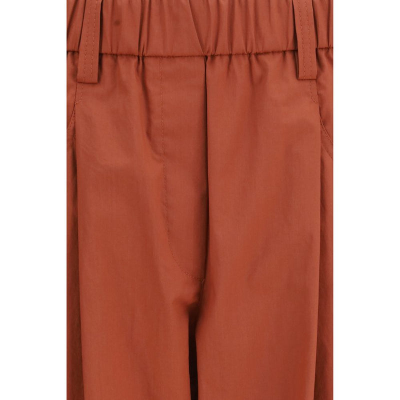 Brunello Cucinelli Orange Cotton Casual Pants for Women