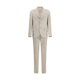 Brunello Cucinelli Beige Silk Two-Piece Suit for Men