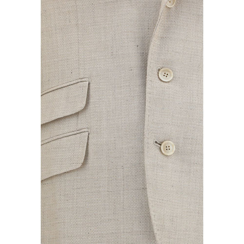 Brunello Cucinelli Beige Silk Two-Piece Suit for Men