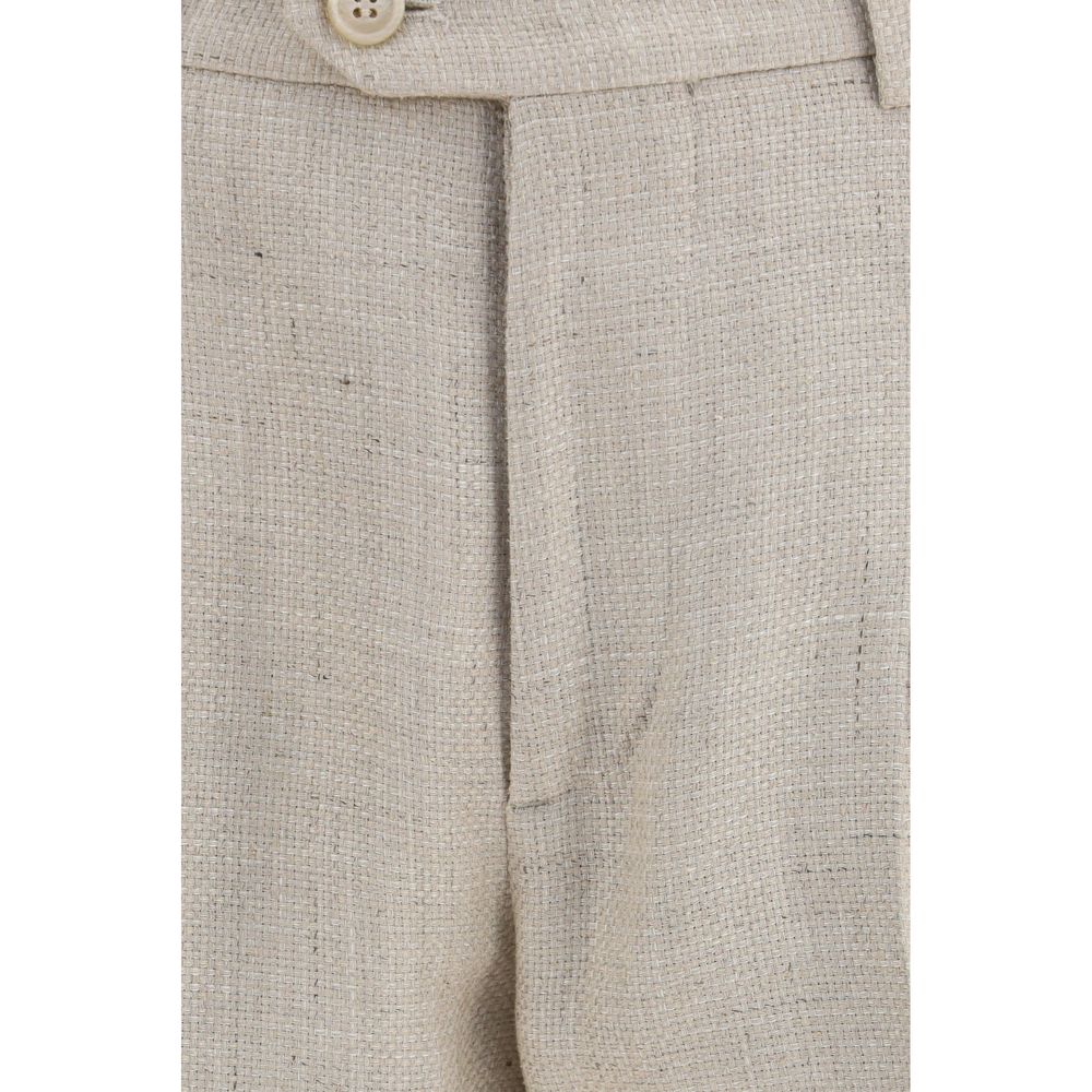 Brunello Cucinelli Beige Silk Two-Piece Suit for Men