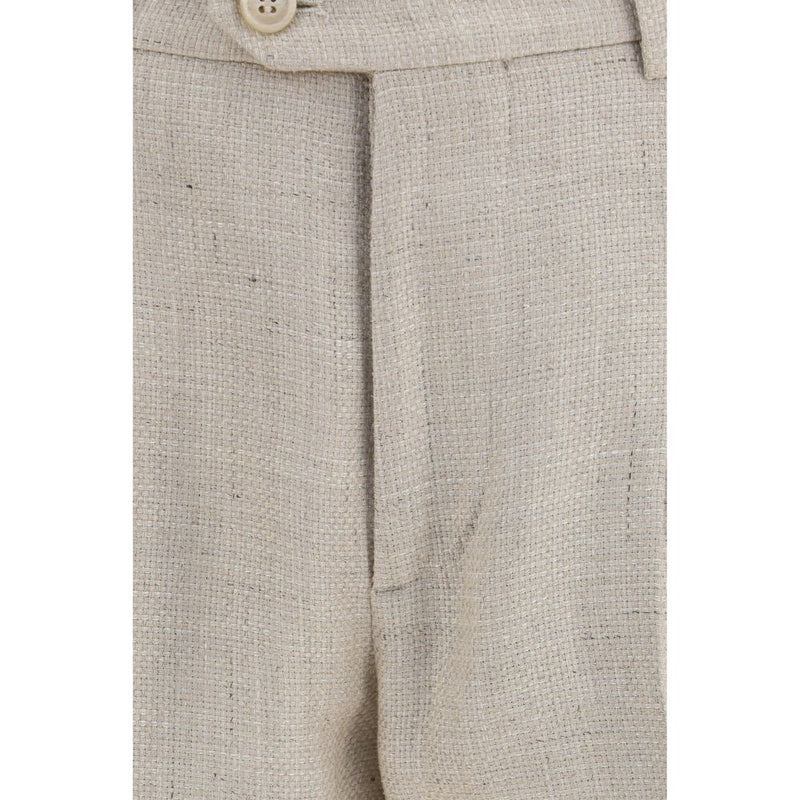 Brunello Cucinelli Beige Silk Two-Piece Suit for Men