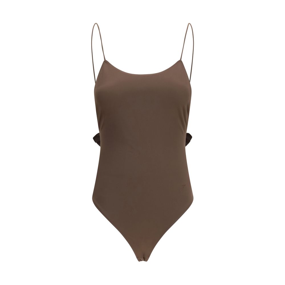 Jacquemus Cabana Brown Polyamide One-Piece Swimsuit