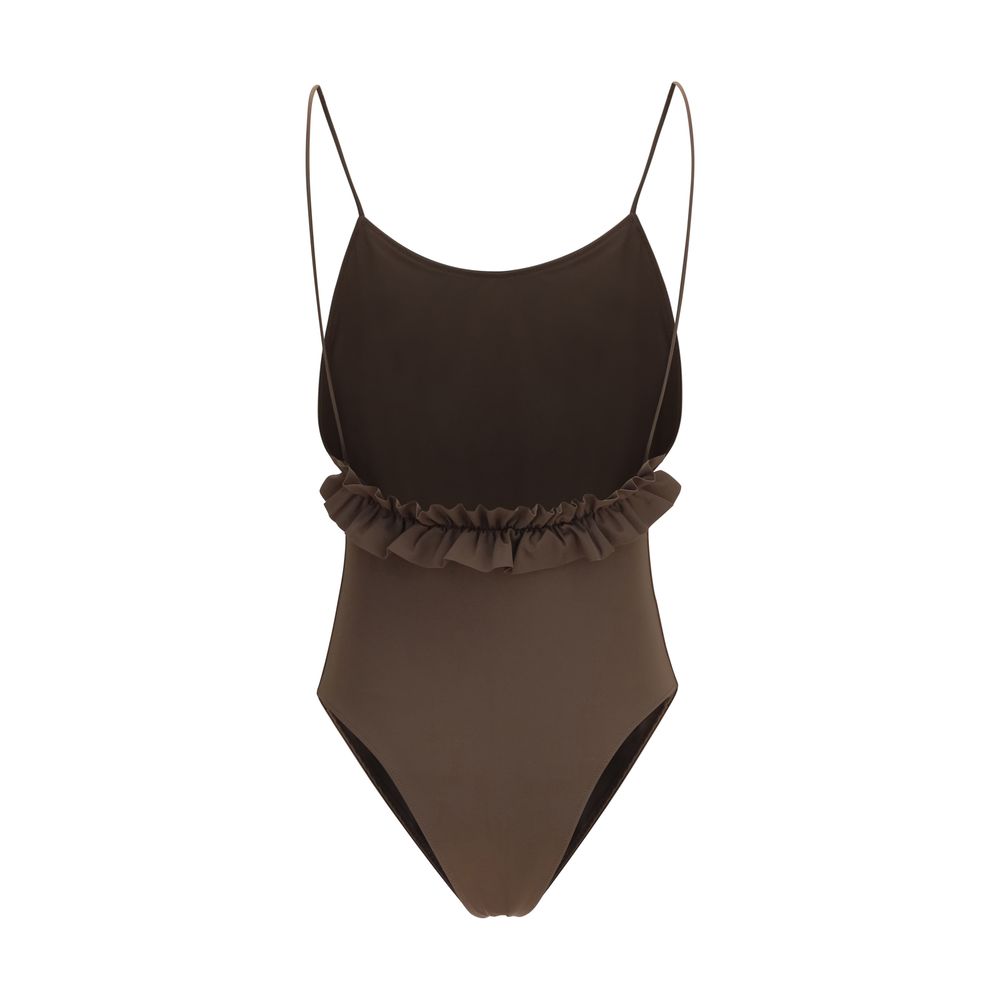 Jacquemus Cabana Brown Polyamide One-Piece Swimsuit