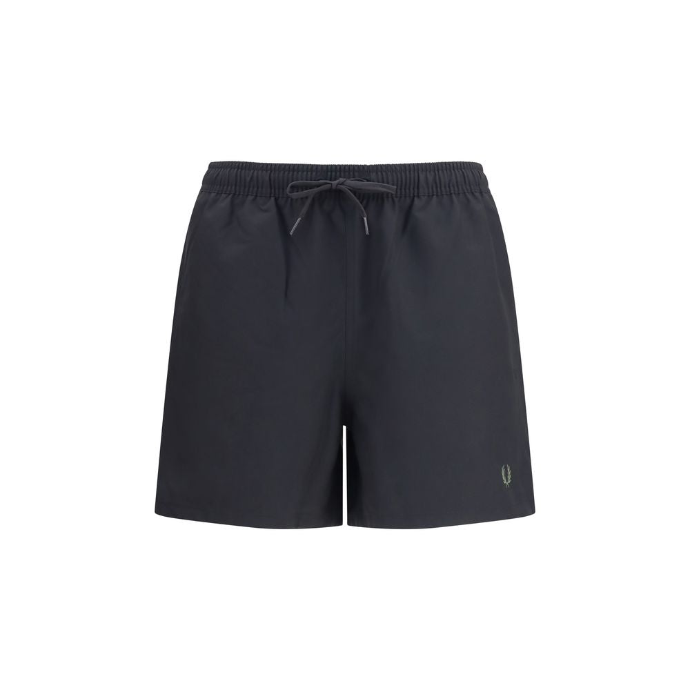 Fred Perry Black Recycled Polyester Swim Shorts