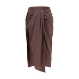 Jacquemus Pareo Brown Polyester Midi Skirt