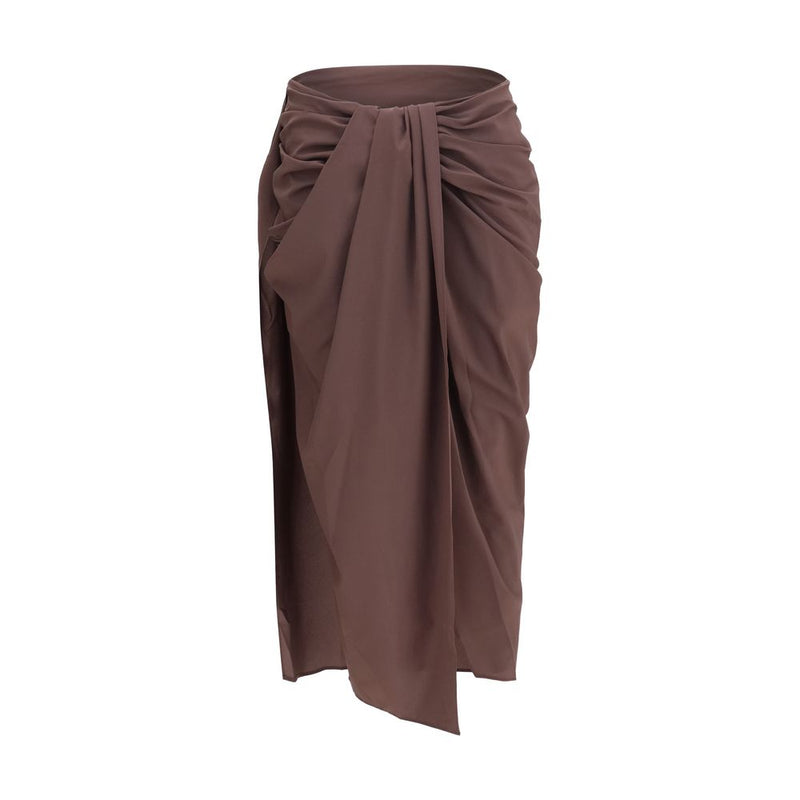 Jacquemus Brown Polyester Midi Skirt - Pareo Skirt