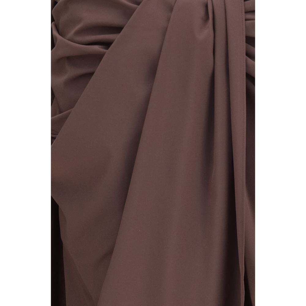 Jacquemus Pareo Brown Polyester Midi Skirt