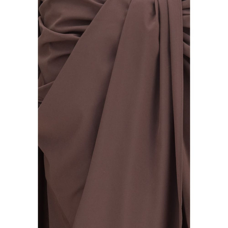 Jacquemus Brown Polyester Midi Skirt - Pareo Skirt