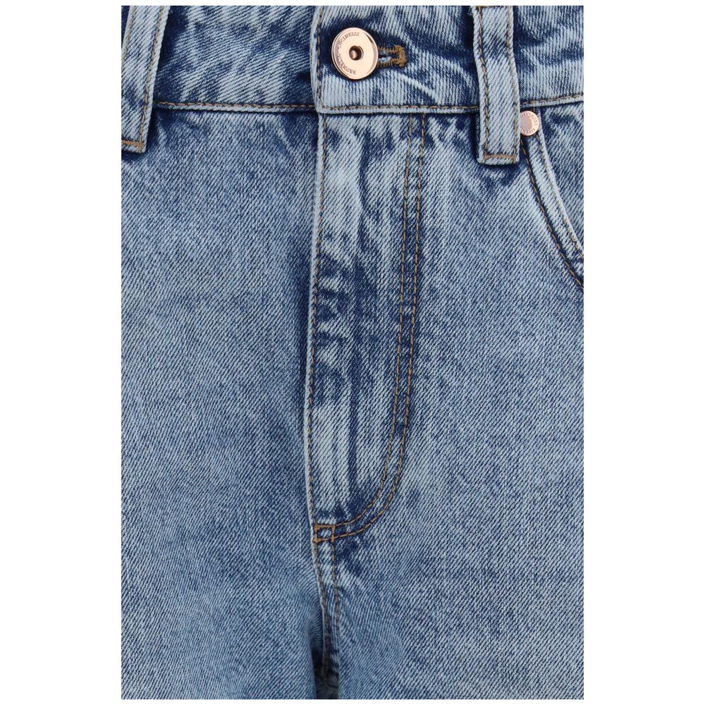 Jean droit en coton bleu Brunello Cucinelli