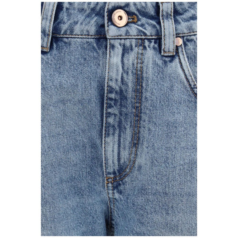 Jean droit en coton bleu Brunello Cucinelli