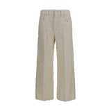 Brunello Cucinelli Beige Cotton Cropped Pants for Women