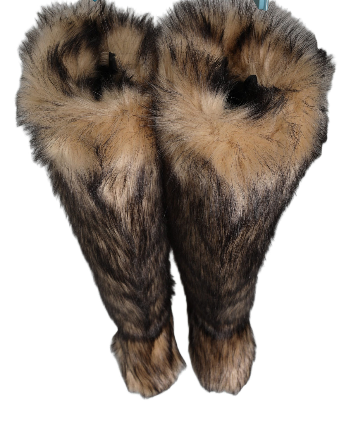Dolce & Gabbana Brown Faux Fur Knee High Ski Boots