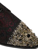 Dolce & Gabbana Black Red Embellished Derby Dress Shoes
