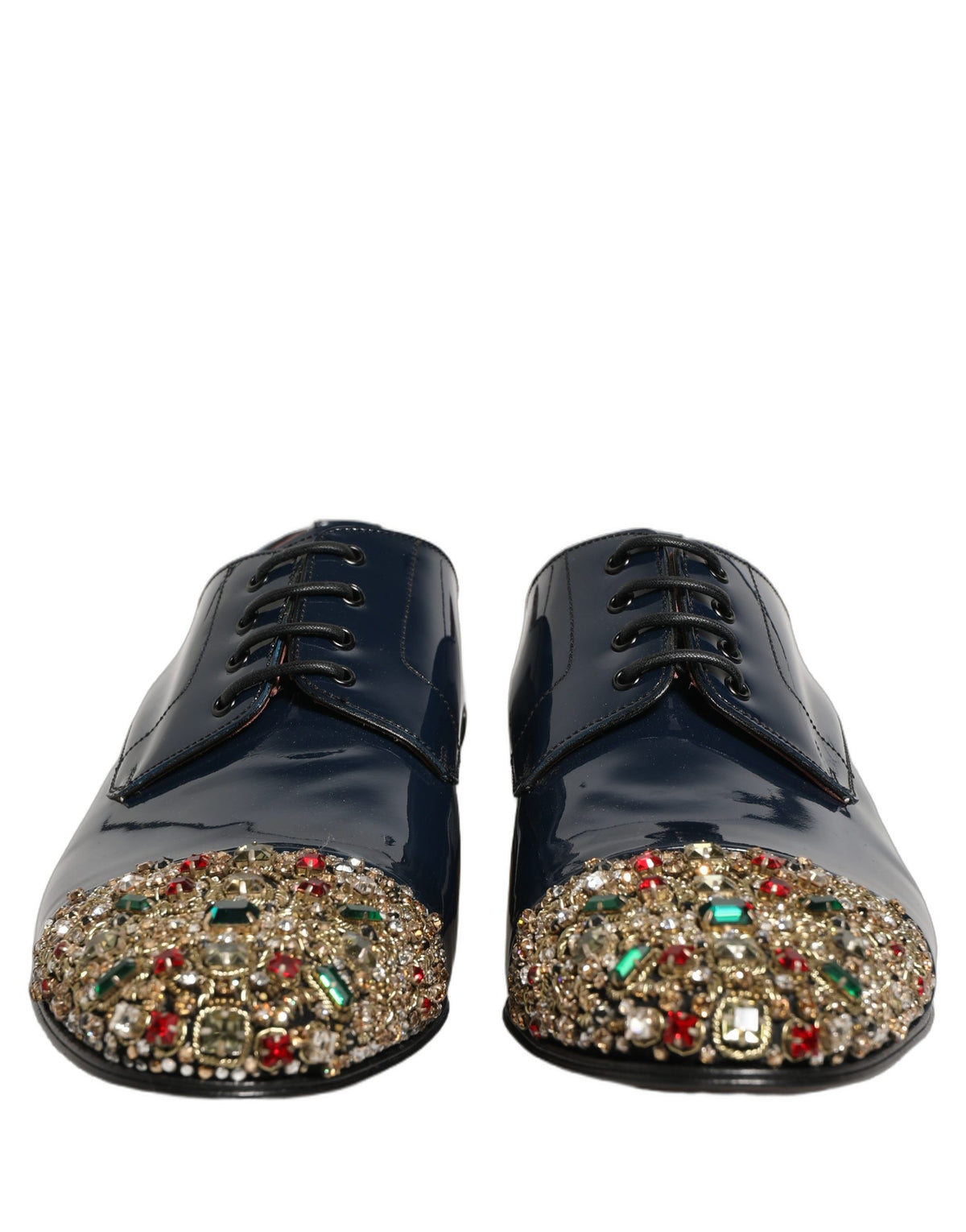 Dolce & Gabbana Blue Embellished Derby Dress Shoes for Men
