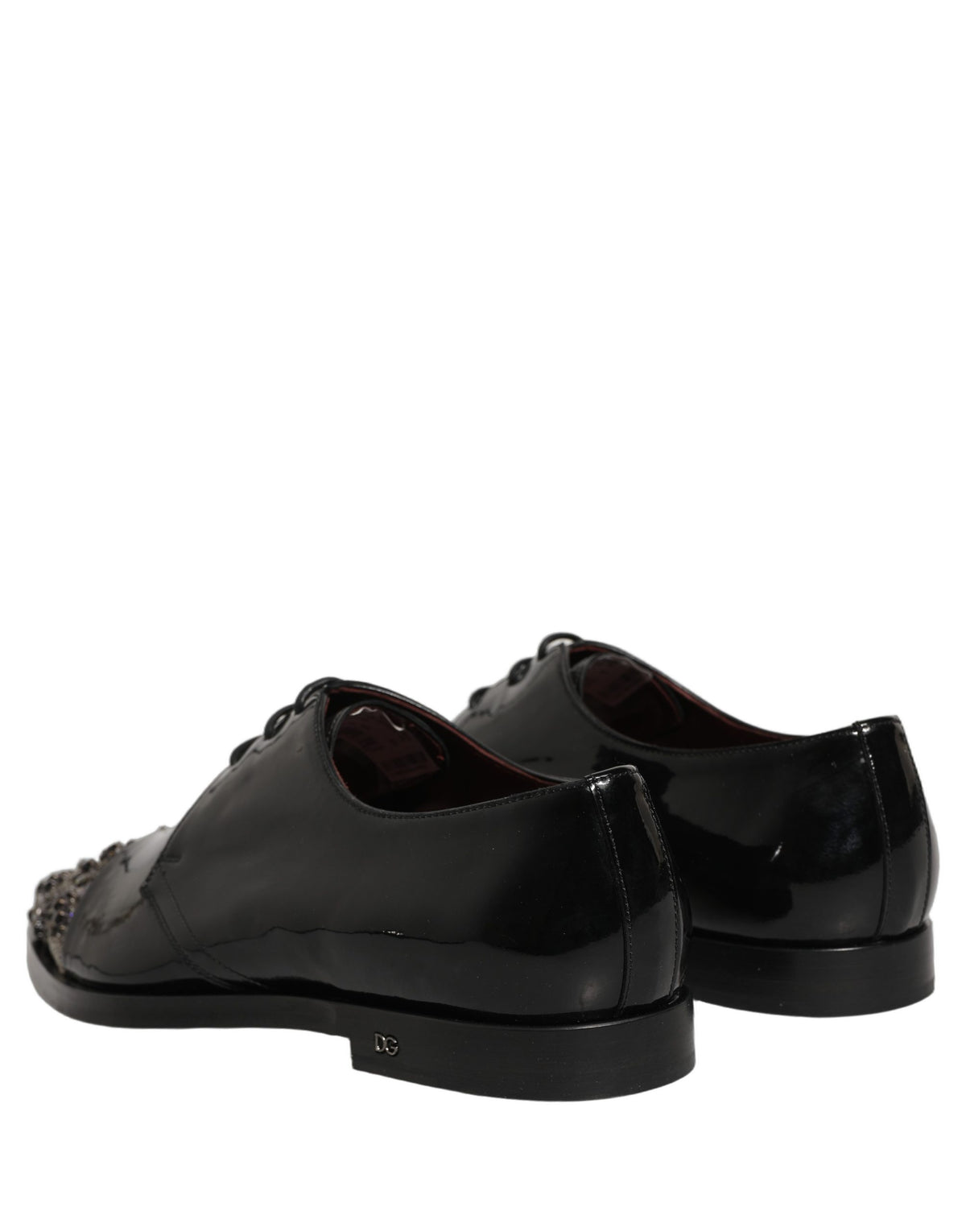 Dolce & Gabbana Black Embellished Derby Dress Shoes for Men