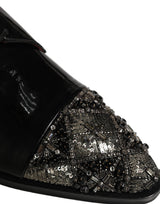 Dolce & Gabbana Black Embellished Derby Dress Shoes