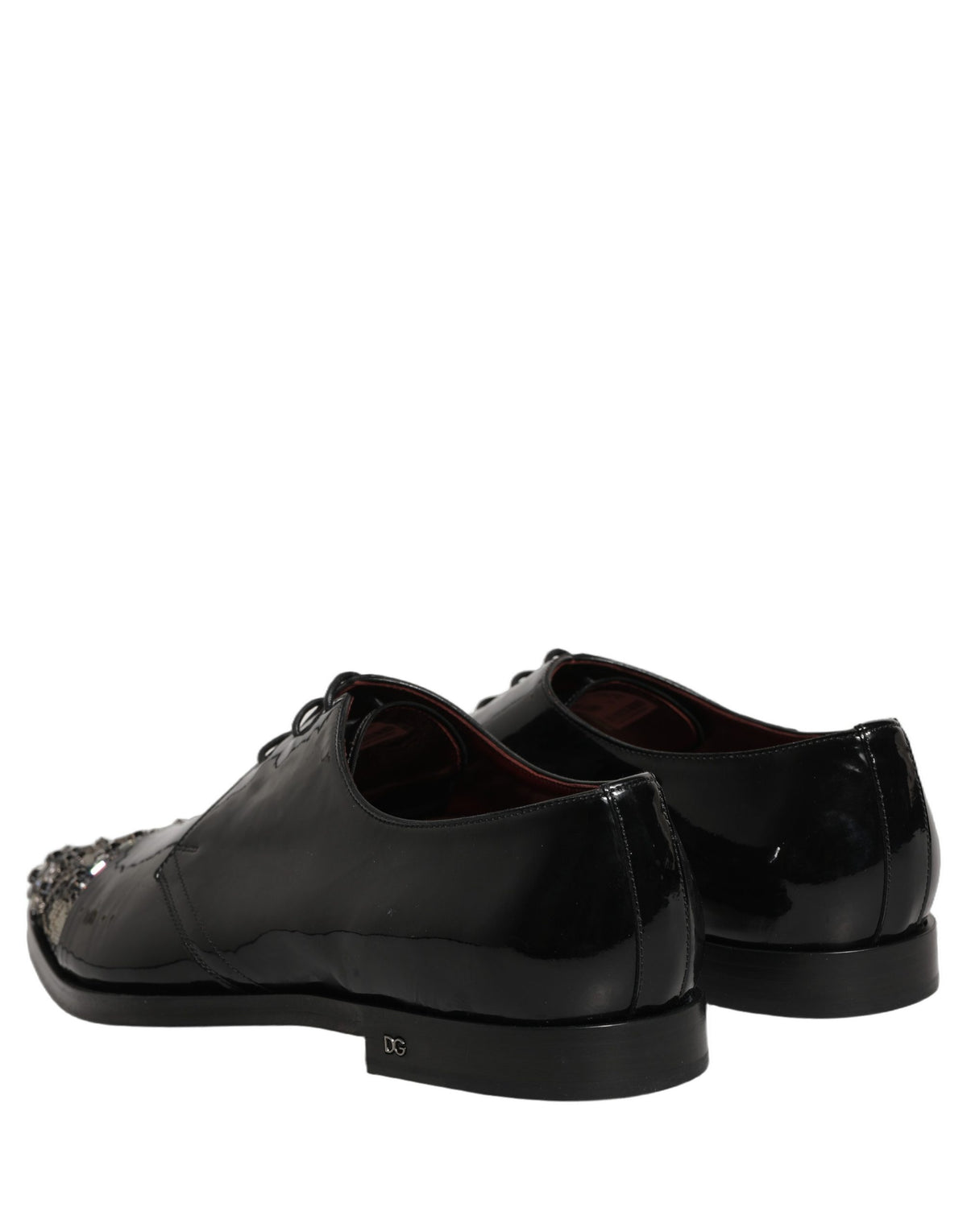 Dolce & Gabbana Black Embellished Derby Dress Shoes